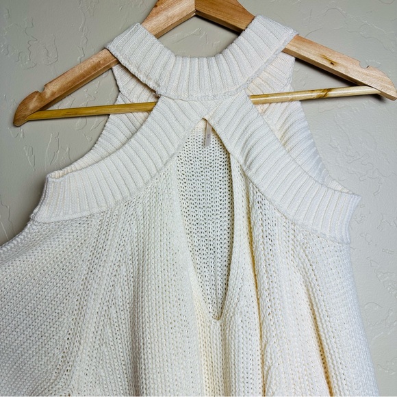 Free People Women’s Half Moon Bay Pullover Sweater in Cream Size Medium - Picture 8 of 10
